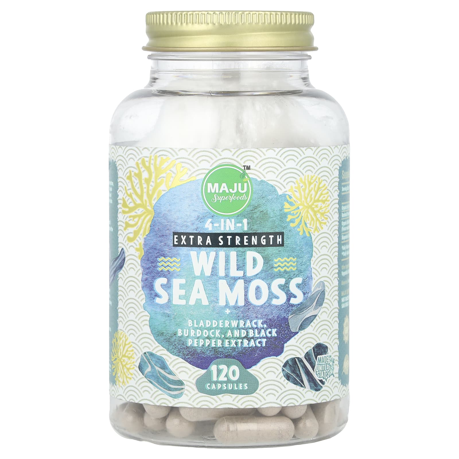 

Maju Superfoods, Wild Sea Moss, Extra Strength, 120 Capsules