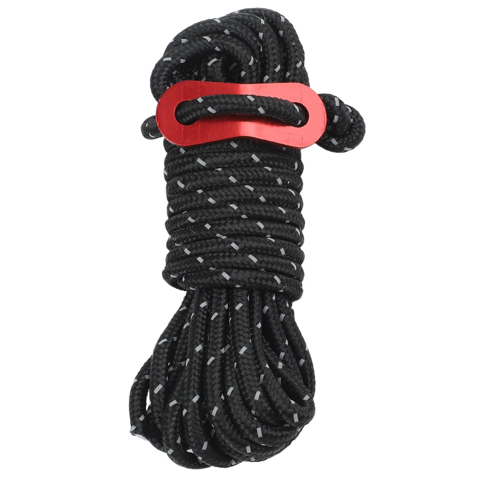 

Aluminum Wind Buckle Adjustable Rope Outdoor Camping Rope Reflective Rope black
