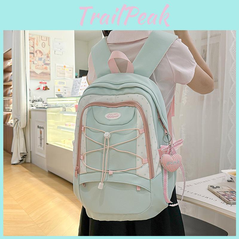 Nylon Teenagers Student Backpack With Waterresistant Features For Girl Daily Use