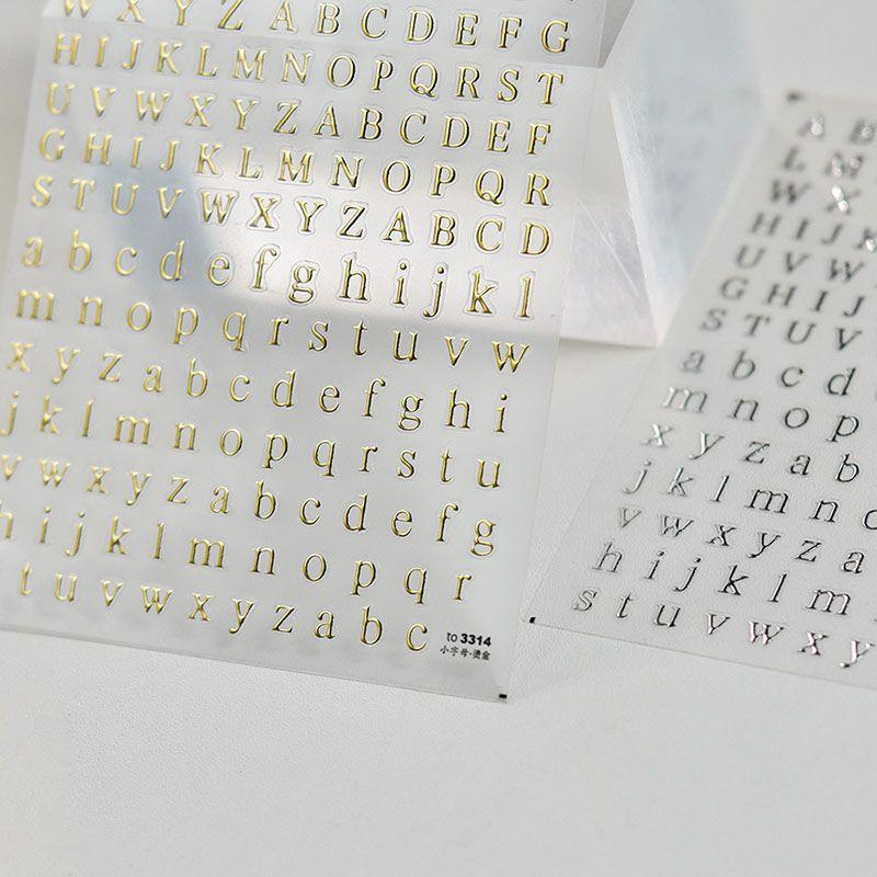 

Rose Gold Nail Sticker Tomoni English Laser Powder New Bronzing Small Letter 3314