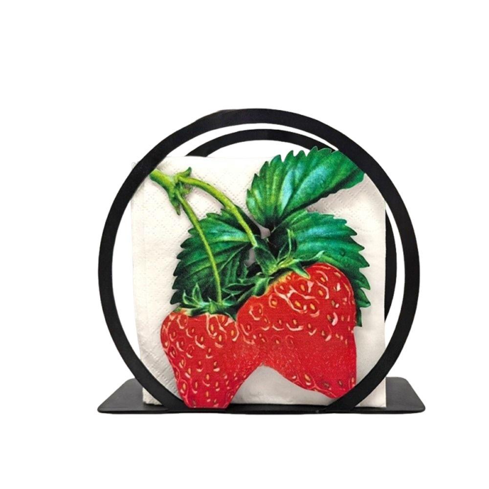 

Space Saving Paper Napkin Stand Decorative Desktop Napkin Organizer Paper Storage Rack Living Room Strawberry Style