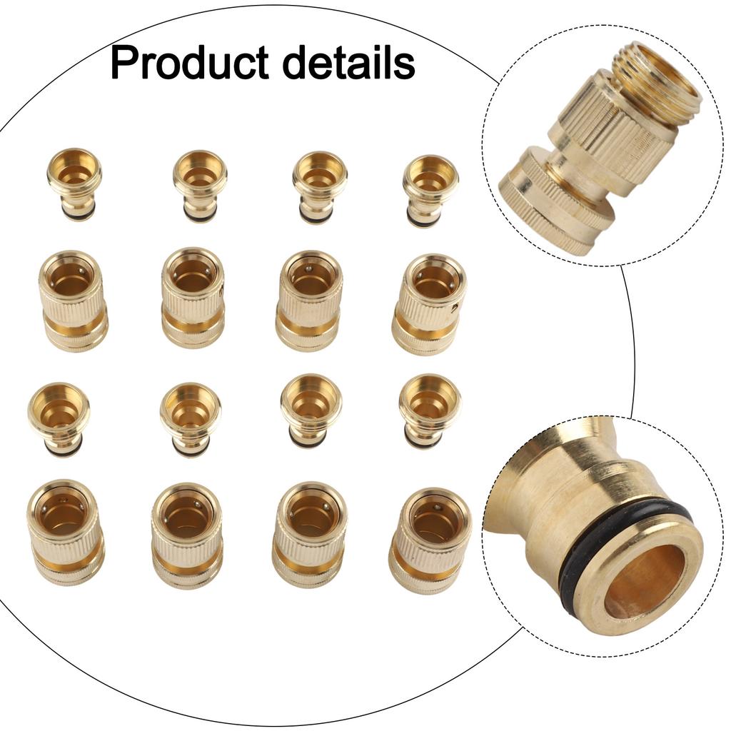Brass Connector Set As Picture Brass Quick Connect Outdoor Use Solid Brass Construction Versatile Applications
