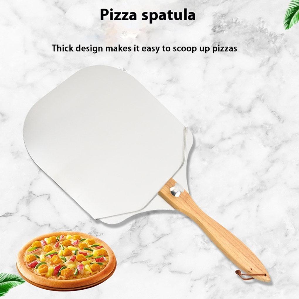 Cake Spatula Baking Tool Sturdy Wooden Handle Easy To Store Wooden Handle Transfer Pizza Spatula