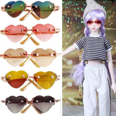 Accessories for 1/31/4 BJD Glasses Clothes For 10/15cm Dolls Cute Heart Frame Plush Doll Eyeglasses