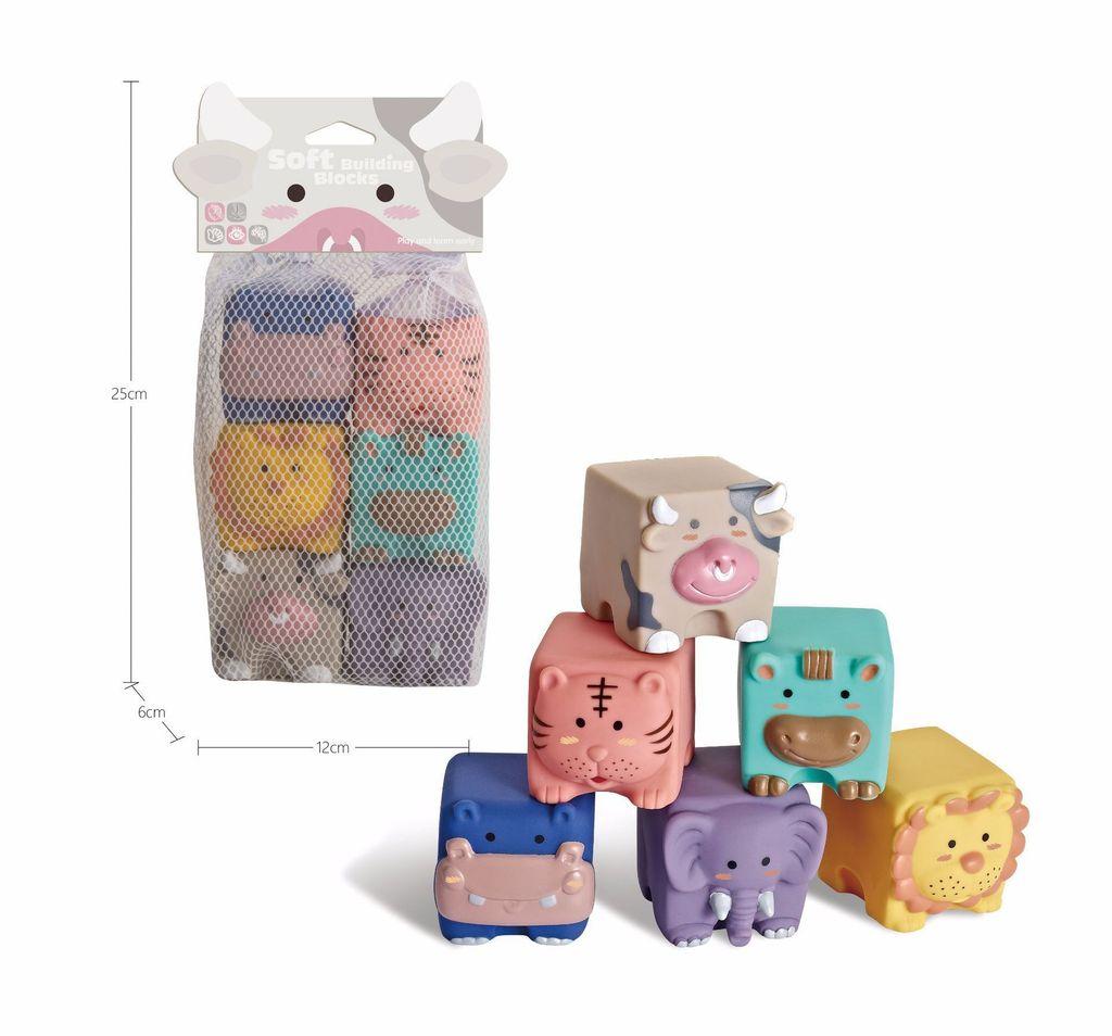 

Baby Identify Animal Fruits Silicone Building Blocks Educational Chewing Toy For Early Learning And Sensory Development 6pcs