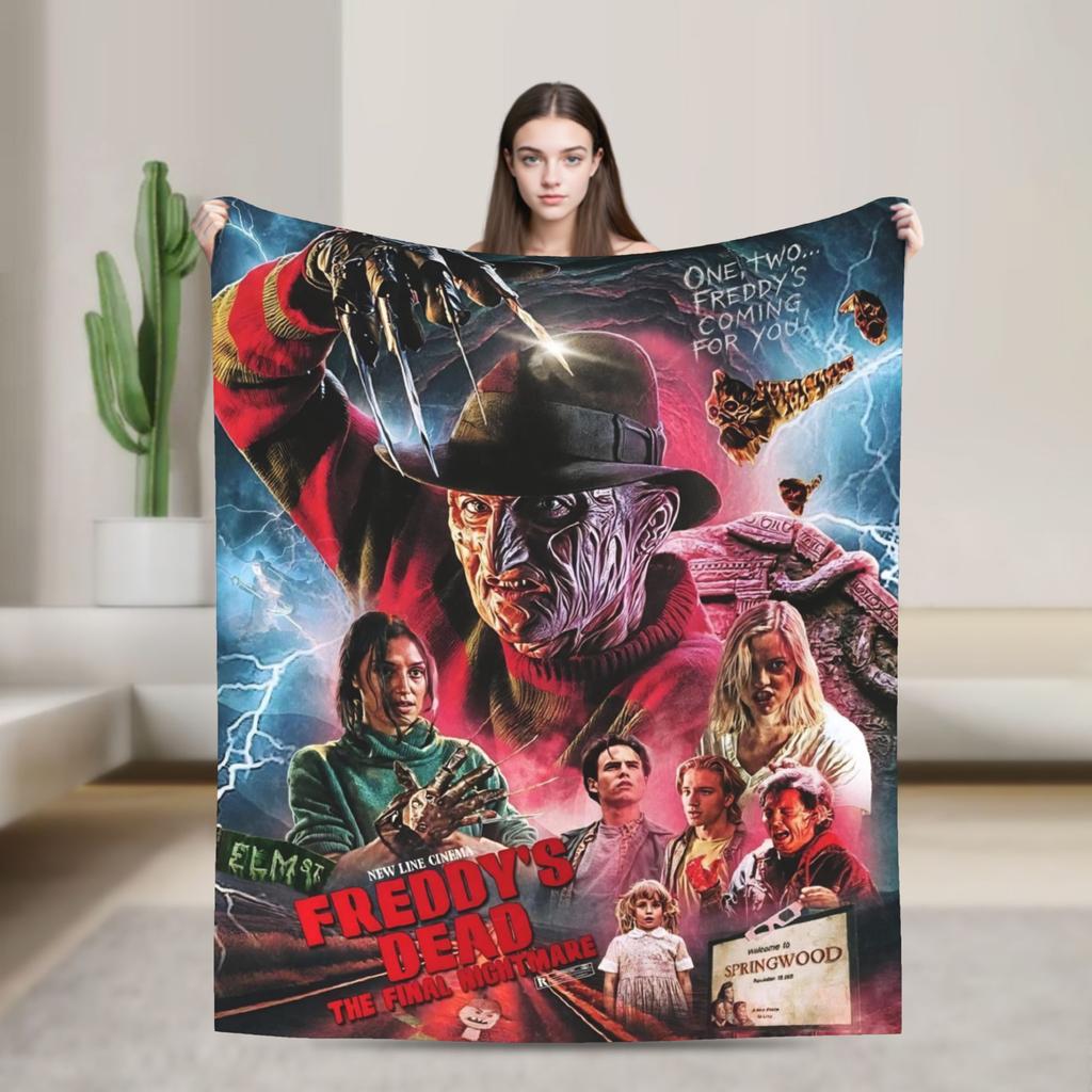 Freddys Krueger Halloween Art Spooky Retro Horror Blanket  Soft Plush Throw Blanket For Couch Chair Picnic Flannel Bedspread Bed
