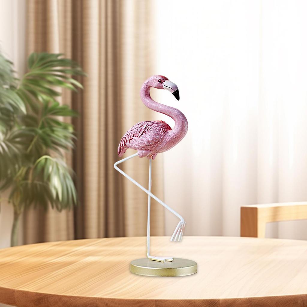 Rzeźba ptaka Flamingo żywica figurka ogrodowa figurka z metalowym stojakiem do wewnątrz i na zewnątrz
