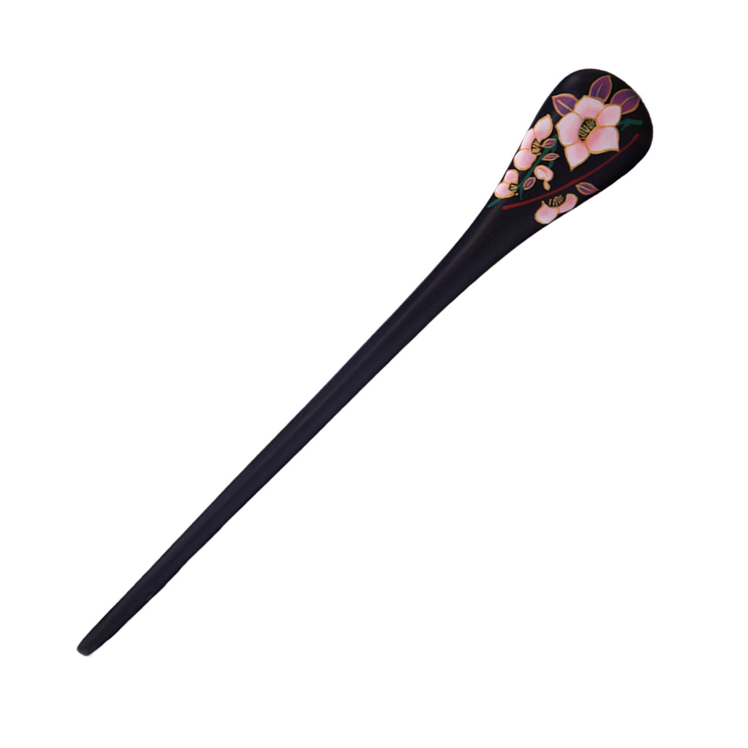 TAN MUJIANG One wooden hairpin, wooden lacquered hairpin - Kaika (black)/with case
