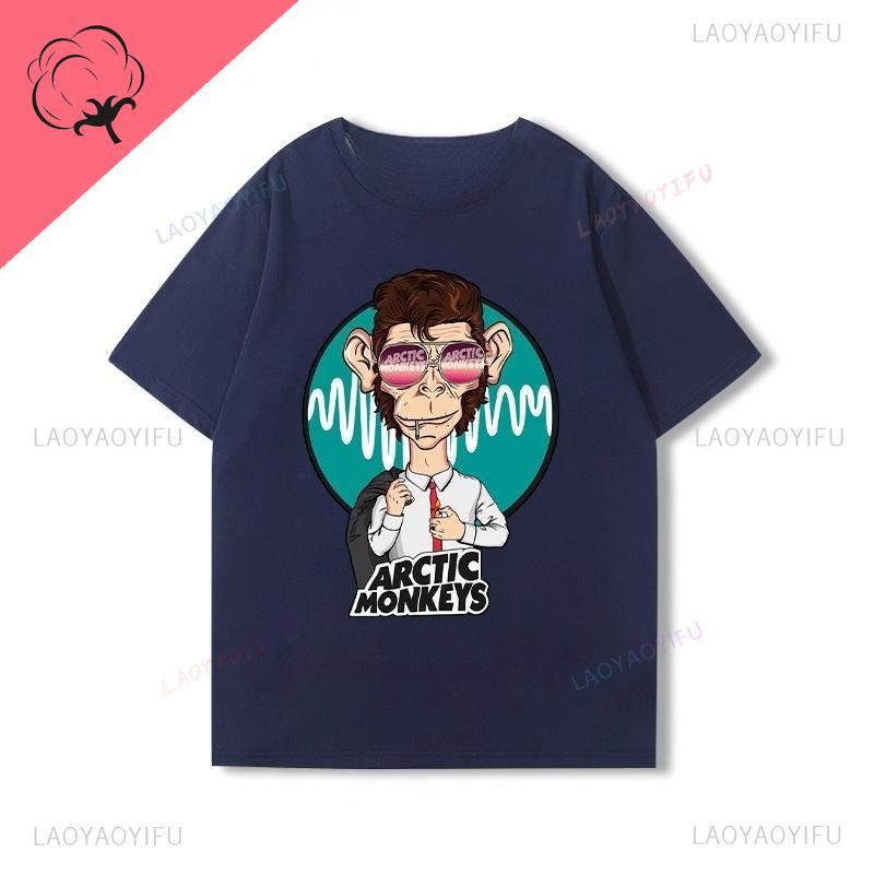 Arctic Monkeys T-Shirt Doppelseitiger Druck Shirt Rundhalsausschnitt Lässig Streetwear Allmatch Alternative Rock Goth Y2k Kleidung