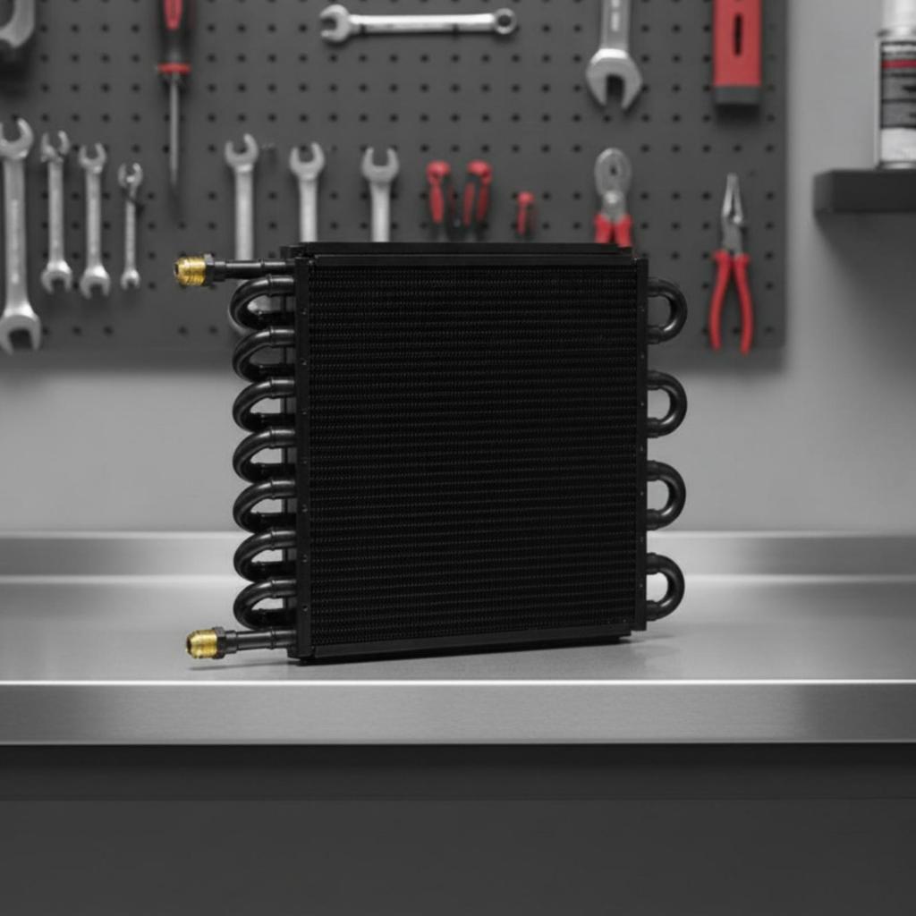 Car Climate Control Condenser Curved Side Tubes Cooling System 7.5 Mm Fittings 16row Silv