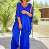 Completo casual da donna in due pezzi con pullover e top a maniche corte in stile boho