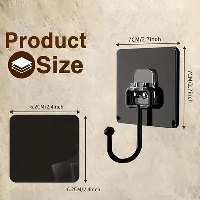 Big Size Hooks Heavy Duty 22 Lbs Waterproof Adhesive Wall Hooks Nail-Free Transparent Waterproof Hooks for Kitchen Bathroom