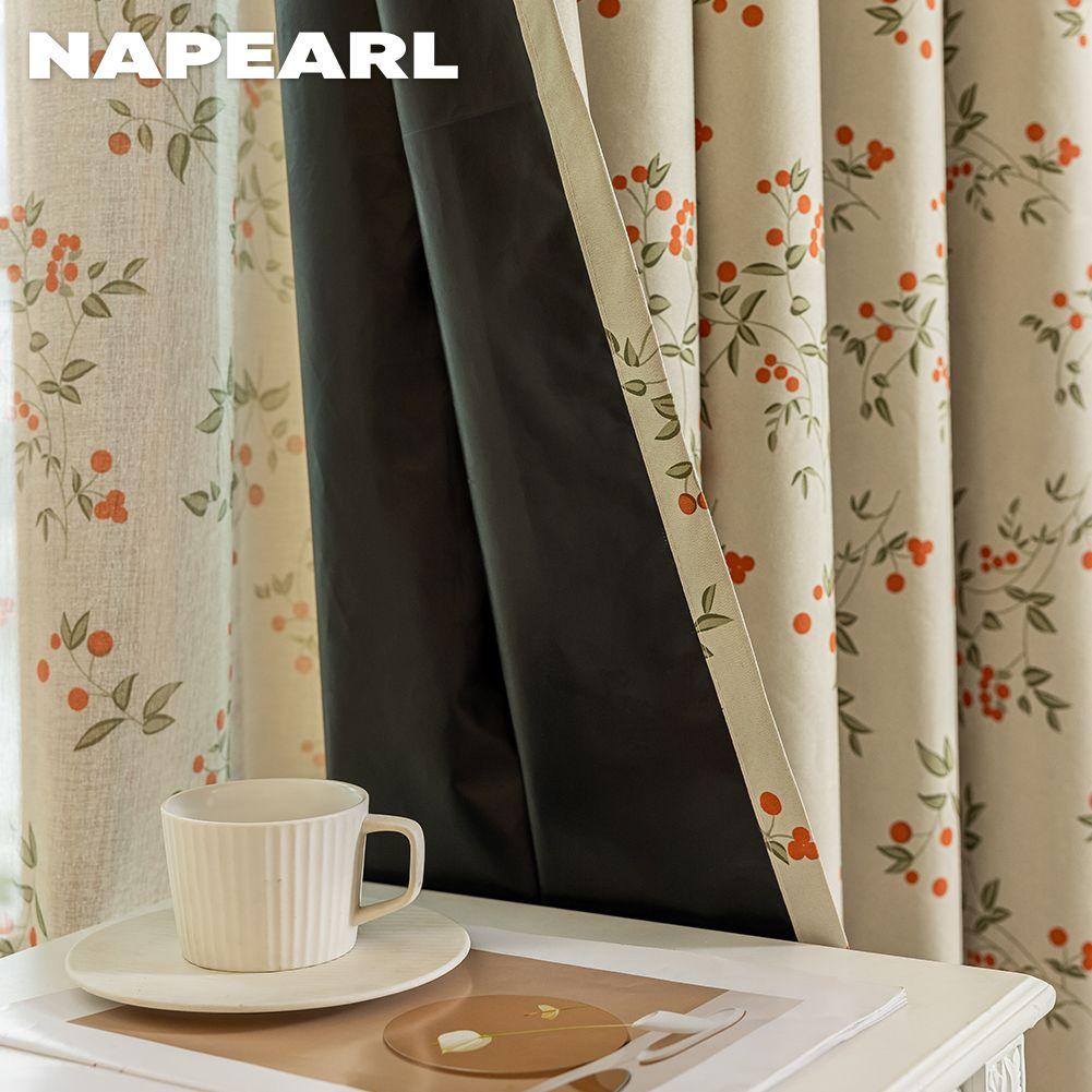 1PC NAPEARL Romantic and Artistic Style Floral Printed Curtain Full Blackout Curtains for Bedroom Living Room Balcony Window for Home Decor