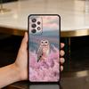 C-Cute A-Animal O-Owl Phone Case For Samsung Galaxy A73,A72,A71,A70,A53,A52,A51,Soft Silicone Black Cover