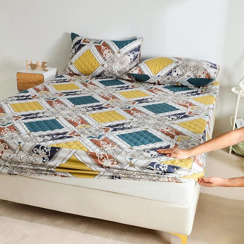 Αδιάβροχο Πάχος Διαδικασία Καπιτονέ Κινούμενα Σχέδια Λαγουδάκι Προστατευτικό Στρώματος, Ρυθμιζόμενο Σεντόνι με Λάστιχο 160x200, Προσαρμόσιμο Μέγεθος