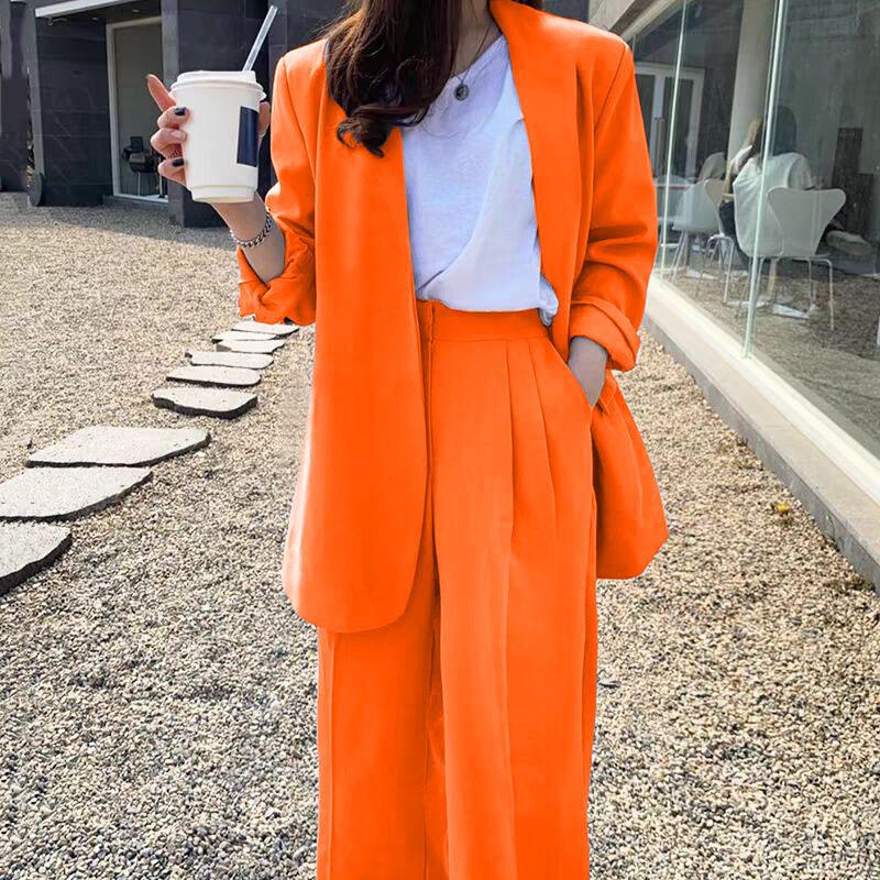 Korean Style 2025 Loose Casual Padded Shoulder Suit Jacket - Multiple Colors