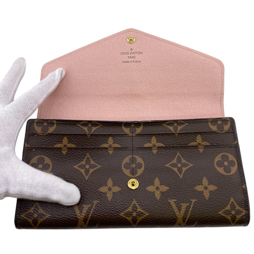 LOUIS VUITTON M62235 Monogram Portefeuille Sara Purse Brown Monogram Women Used