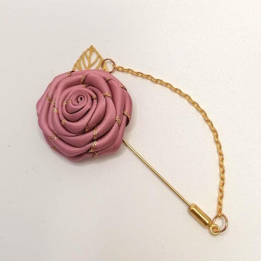 Personality Zinc Zinc Alloy Colorful Leaf Lapel Decoration Rose Collar Needle Men Corsage Cloth Floral Badge