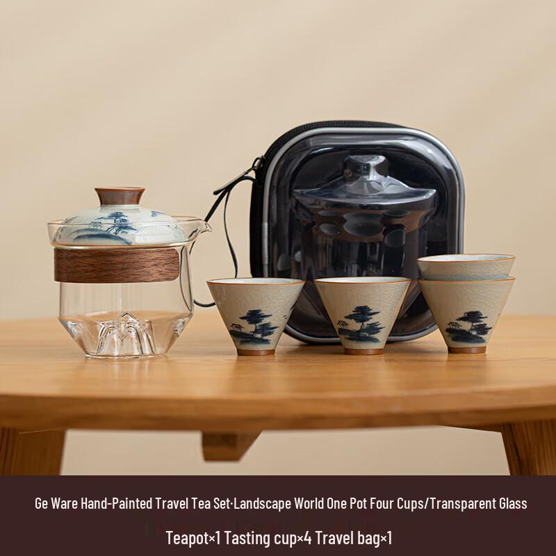 Hand-Painted Ceramic Travel Tea Set