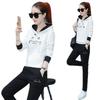 Embroidered Hooded Autumn Casual Sports Suit for Women Korean Style Loose Long-sleeved Student Two-piece Set