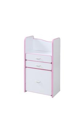 Sac à dos scolaire JK Plan 48cm 29cm 90cm Slim avec roulettes et étagère pour enfants à bords doux, Large, Profond, Haut, Rangement, Bois, Tiroirs, FES-0003-WHPK