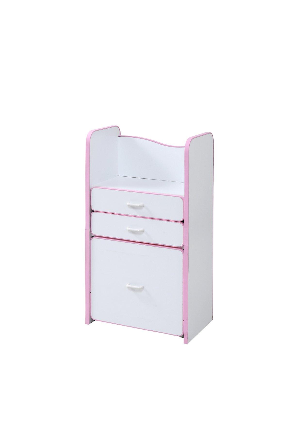 

JK Plan School Backpack 48cm 29cm 90cm Slim with Casters and Soft-Edged Kids Rack, Wide, Deep, High, Storage, Wooden, Drawers, FES-0003-WHPK розовый