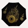 Flaming Eye Celestial Circle StickerUmbrella, Portable 3-Fold Umbrella for Men & Women,Christmas Gift ES114