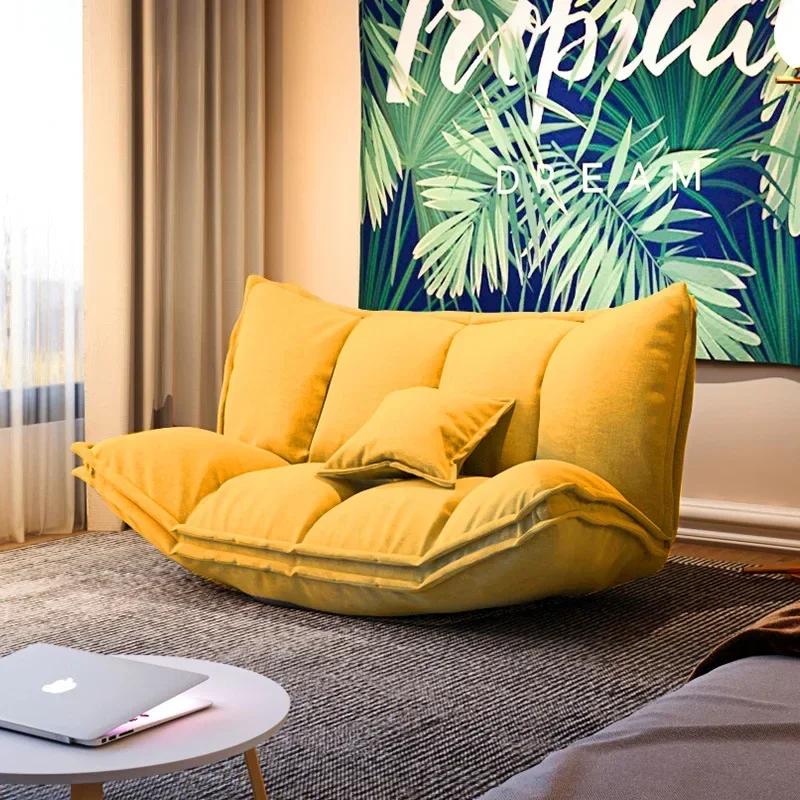 Modern Japanese Style Floor Lazy Sofa Couch Back&Arm 5Position Adjustable Foldable Leisure Sofa Bed For Viedo Gaming Floor Chair
