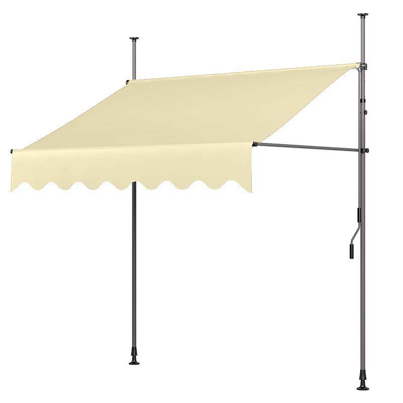 Portable Hand-Crank Sun Shade Tent for Outdoor, Courtyard, Shopfront, Terrace, and Balcony