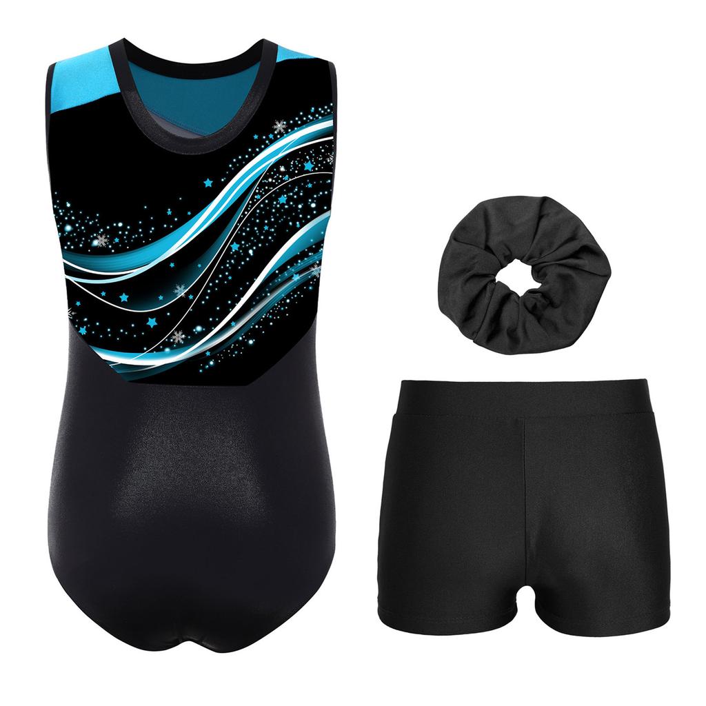 Girls Liturgical Dance Outfit Sleeveless Color Block Metallic Patchwork Dress with Wide Leg Pants