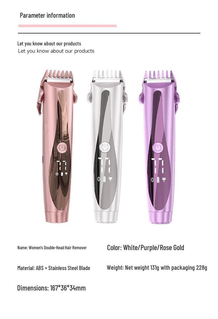 Rechargeable Dual-Head Women's Shaver & Trimmer - Safe for Sensitive Areas
