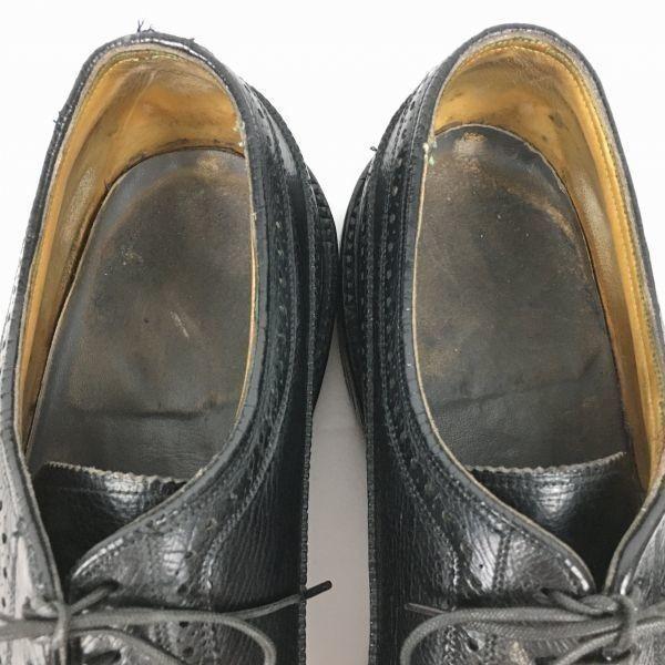 1973/ 70s Vintage FLORSHEIM Imperial Kenmoor Long Wingtip Black Size 10C 26.527.5(USED)
