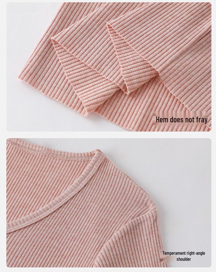 High-End Pink V-Neck Knit Dress: Women's Autumn/Winter Hip-Hugging Skirt, New Year Hot Girl Outfit.
