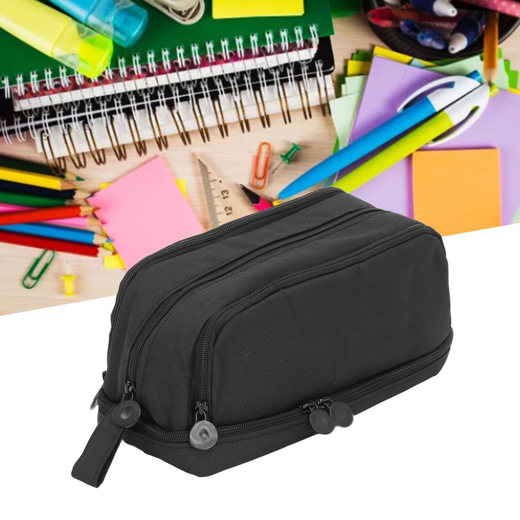 Large Capacity Pencil Case Dual Opening Pencil Bag Pencil Box Portable Multipurpose Pencil Pouch for School Library