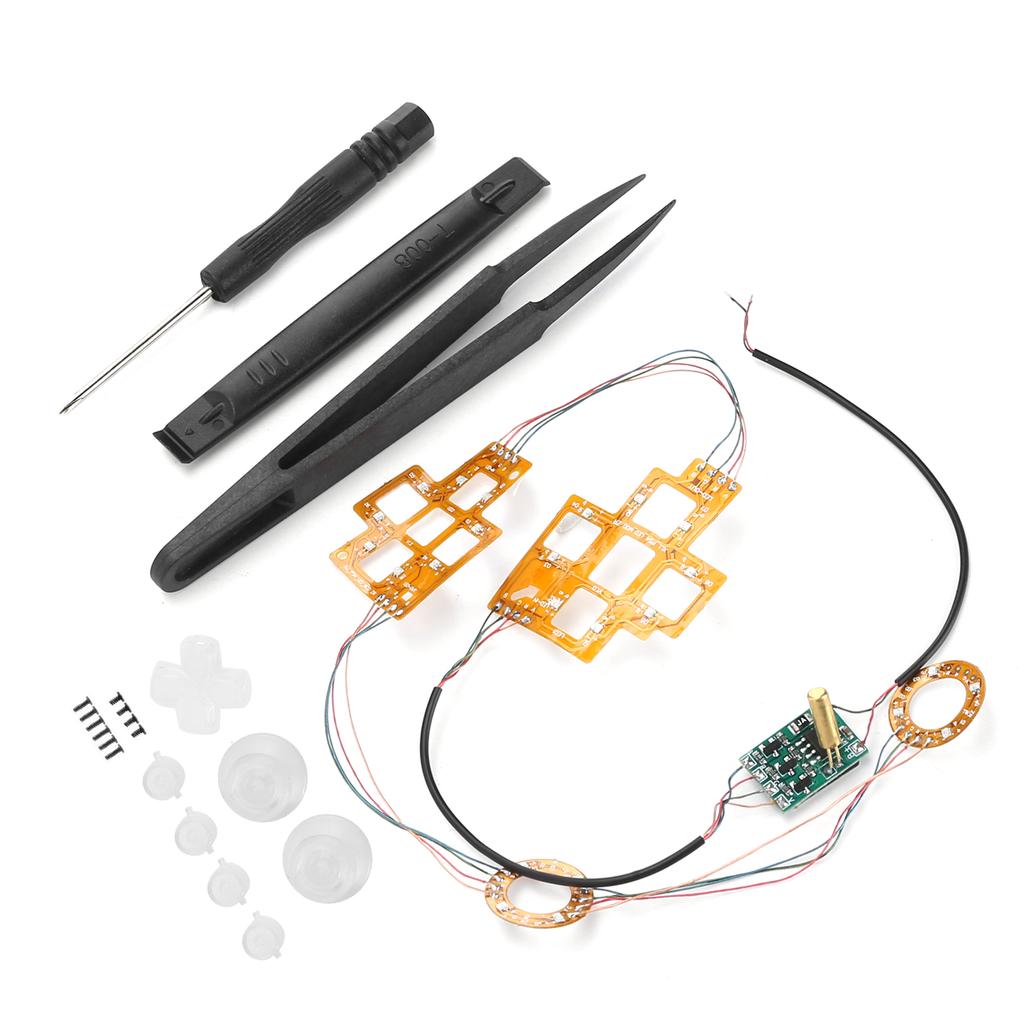 6Color Luminated DPad Thumbsticks DTF LED Buttons Kit for PS4 Controller Accessories