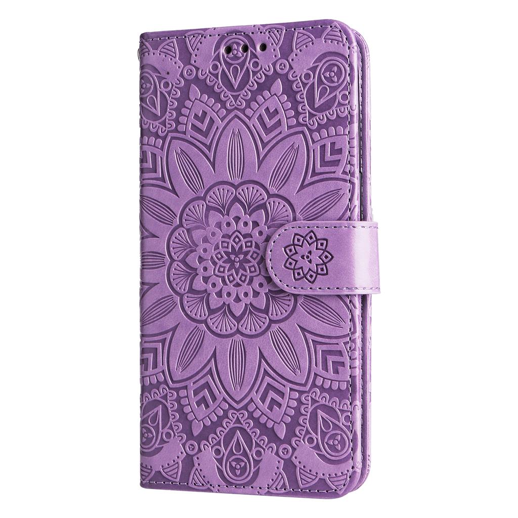 For Xiaomi Redmi A3/Poco C61 4G Cell Phone Case Imprinted Flower Stand Cover with Handy Strap