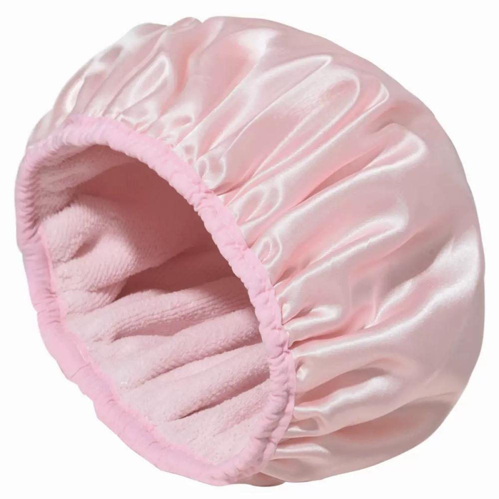 Reusable shower cap with dry hair function, suitable for women, microfiber towel fabric, silky satin surface, 100% waterproof, s