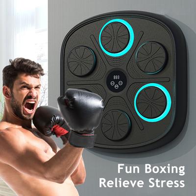 Smart Music Boxing Machine Wall Mounted Speed Modes Adjustable Electronic LED Boxing Training Target Punching Pad Home Gym Workout Equipment