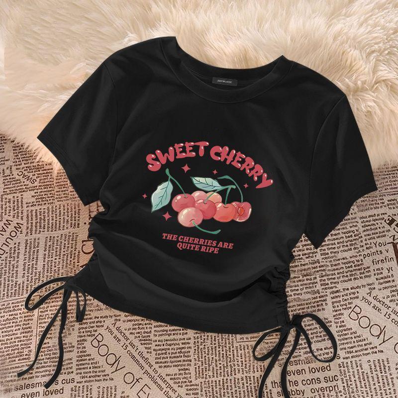 Girls' Solid Color T-shirts Short-sleeve Tops for Kids Summer Children Tees Teenager Blouse Baby Outfits Clothing