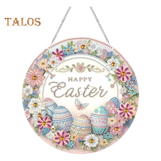 

DIY горный хрусталь художественный кулон акриловый двухсторонний пасхальное яйцо подвесное украшение искусственный бриллиантовый орнамент для домашнего офиса стены двери декор разноцветный