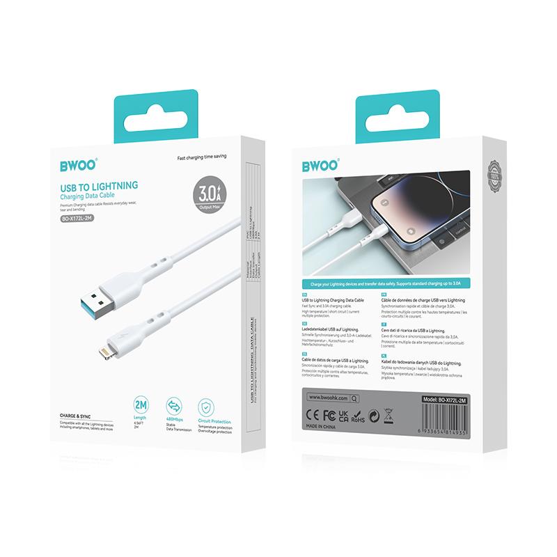 Bwoo Kabel Usb - Lightning 2M 3A Biały