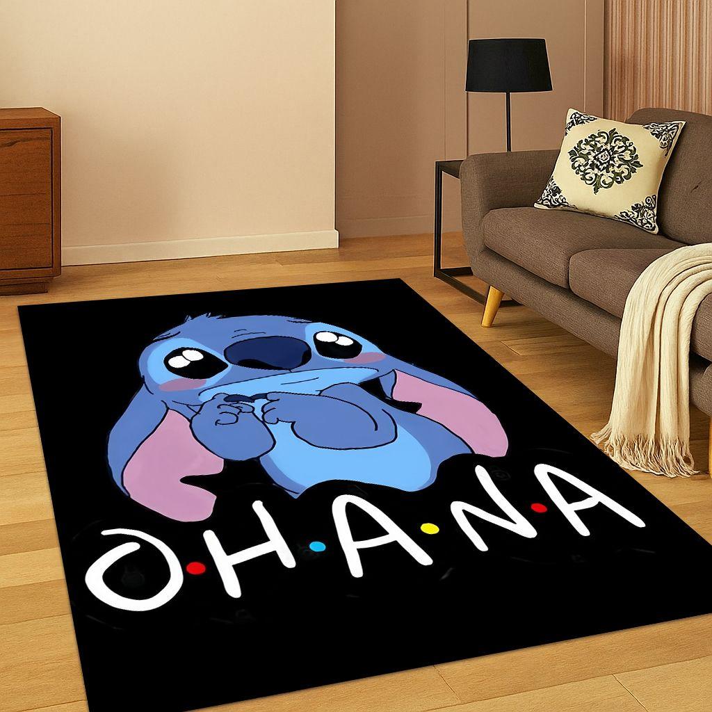 3D Lilo & Stitch Monster Cartoon Cute Child Carpet Rug for Playroom Living Room Bedroom Decor,Non-slip Game Floor Mat Gift