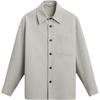 Cotton Pocket Detail Loose Long Sleeve Shirt Jacket Men Jackets Beige 0706615-806