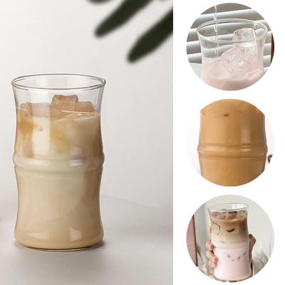 Cană de cafea în formă de bambus, cană de apă, pahare transparente, pahare de băut, ceașcă de latte cu gheață, suc de fructe, ceașcă de băuturi, capacitate mare, culoare solidă, ceașcă