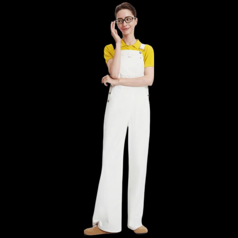 Navigare Women s Tech White Denim Overalls 2XL
