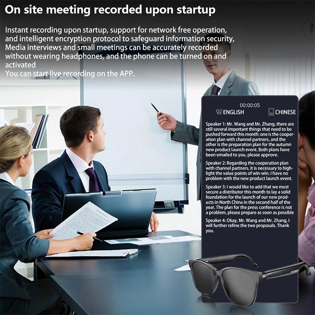 Smart Glasses AI Intelligent Translation Wireless Bluetooth Glasses  Auto Voice Translation Audio Glasses Support 75 Languages
