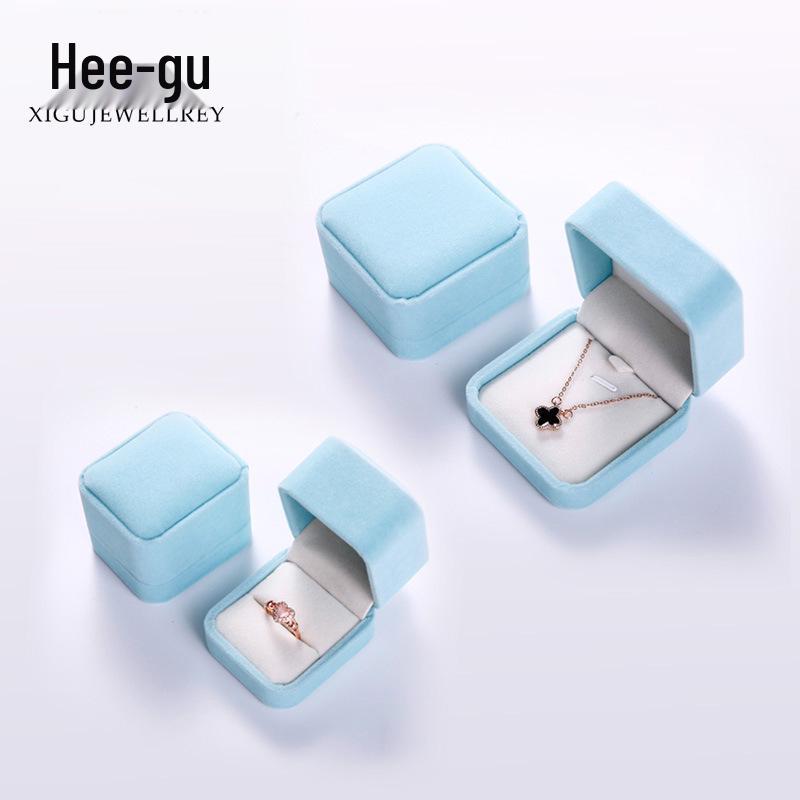 Higu Jewelry Gift Set: One-Piece Box with Silver Polishing Cloth, Earrings, Necklace & Ring Compartments, Alcohol Wipes, Ear Plugs, and Mirror.