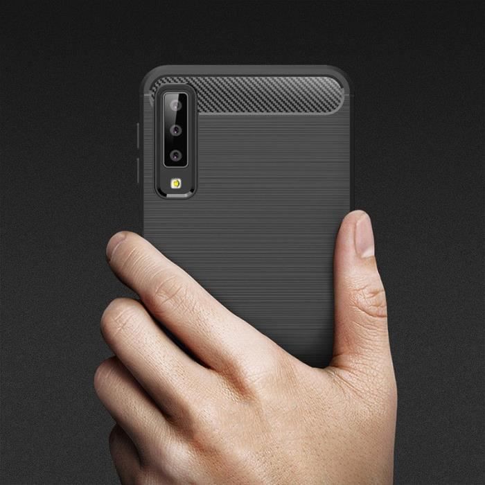 Protective Case - Cophone - Galaxy A7 2018 - Non-slip - Carbon Fiber - Black