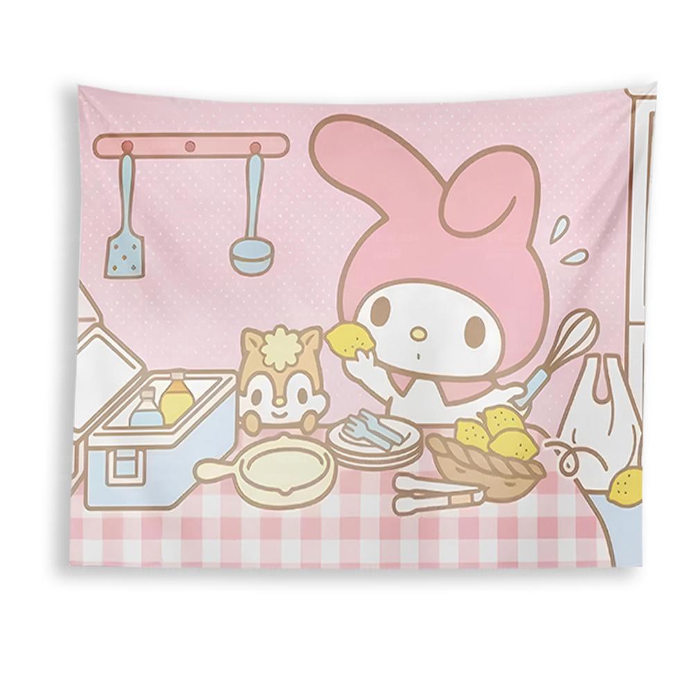 

Sanrio Anime Wall Tapestry Cute Kuromi Cinnamoroll Design Stylish Wall Art for Home Room Decor 74x94cm(29x37in)