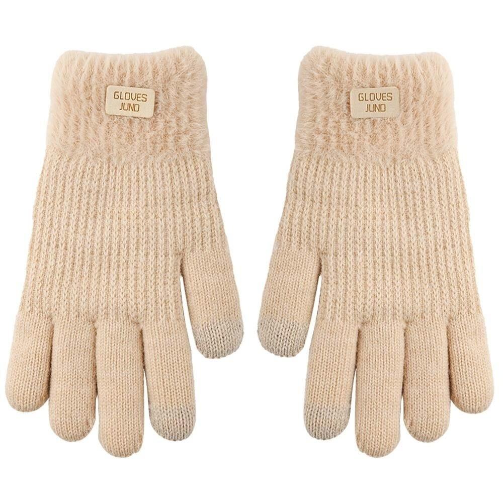 Winter Gloves Thickened Anti-cold Mittens Cute Knitted Gloves  Women